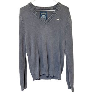 Vintage Hollister Mens Y2K V Neck Sweater Small Academia Preppy Old Money
